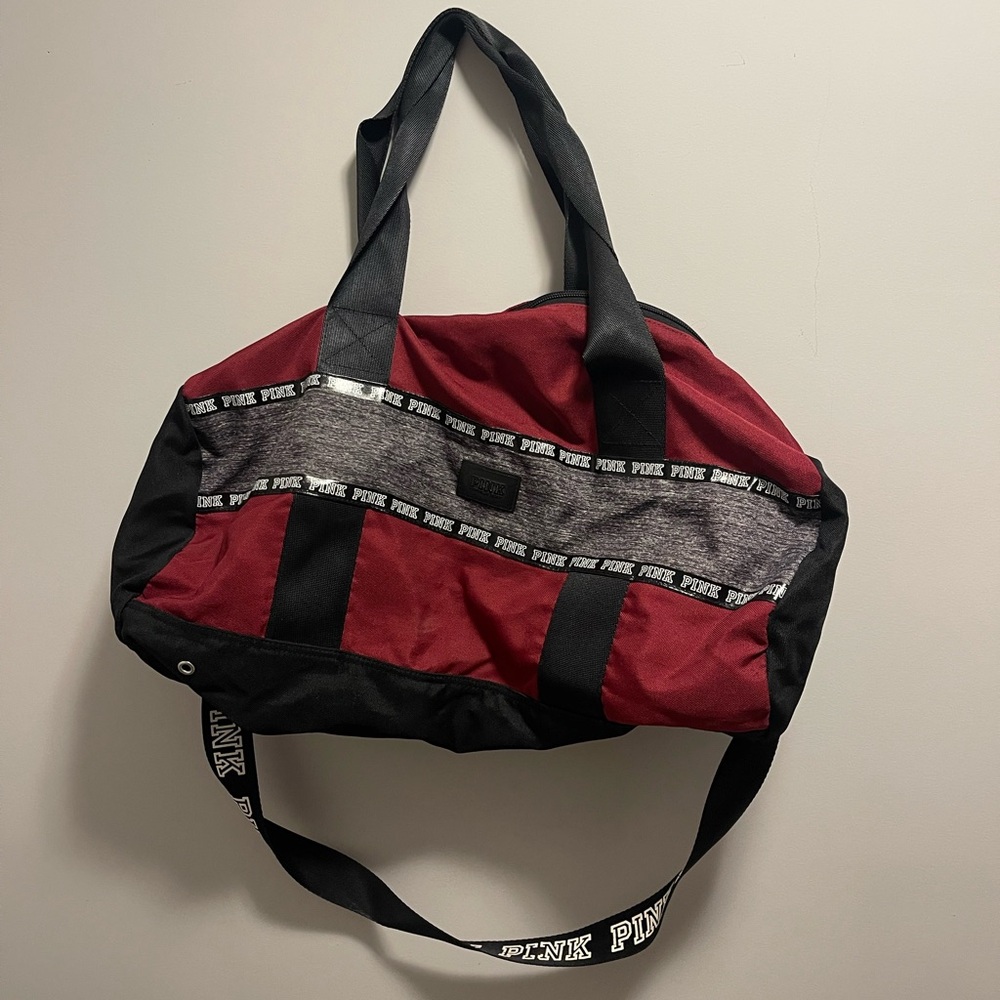 Victoria's Secret PINK Red and Black Duffel Bag